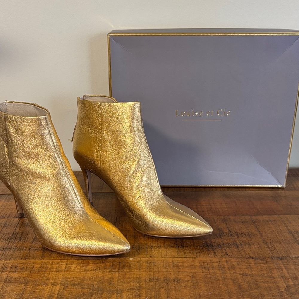 Louise et Cie Metallic Gold Ankle Boots